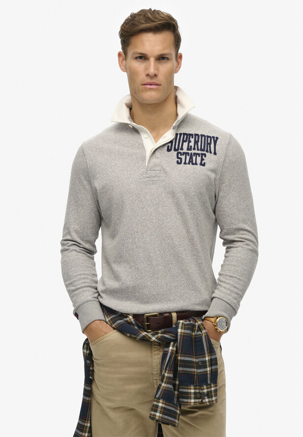 Superdry VINTAGE ATHLETIC RUGBY Vintage sweat light grey marl