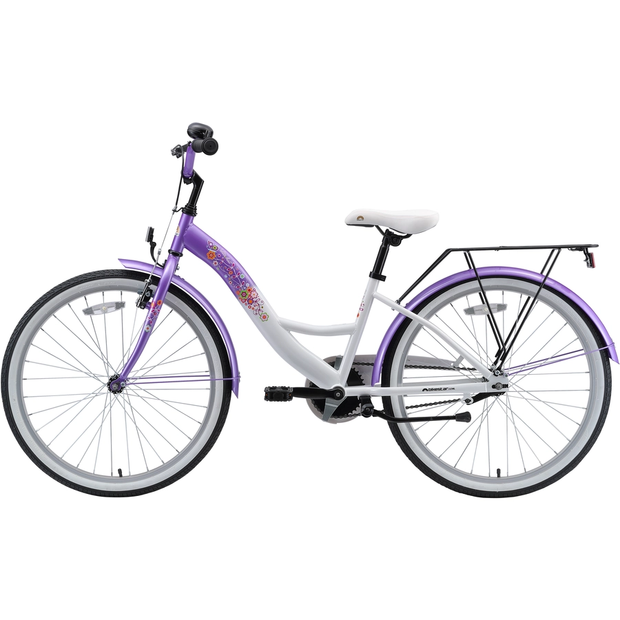 Bikestar Kinderrad 24 Zoll Classic lila, weiß