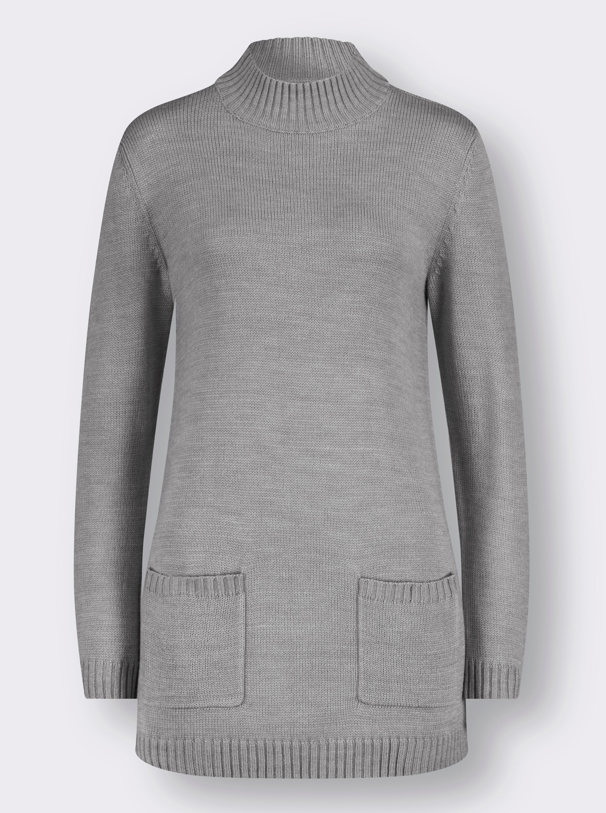 Longpullover mit Stehkragen