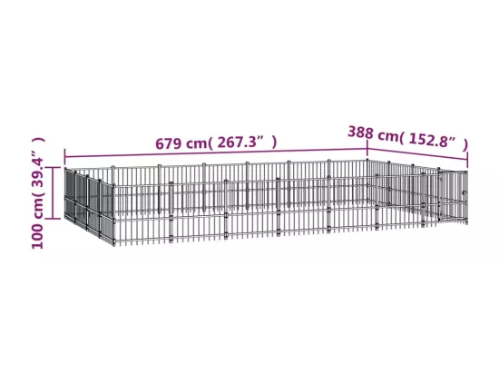 Chenil cage enclos pac noire 679 x 388 x 100 cm 02_0041824