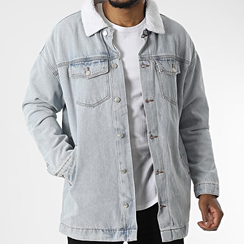 Veste Jean Col Mouton Bleu Wash