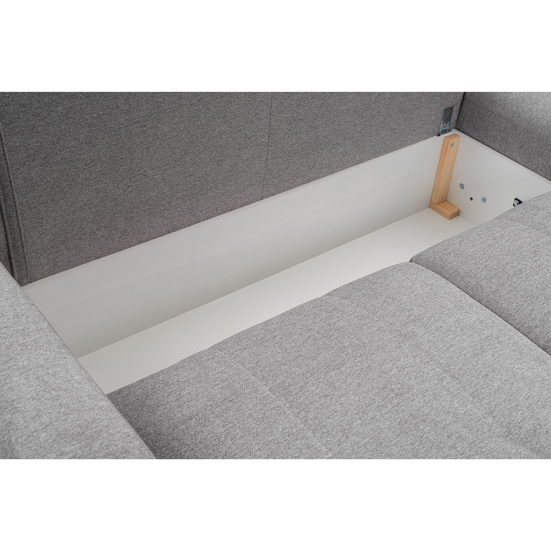 Ecksofa - grey - Liegefunktion und Staukasten