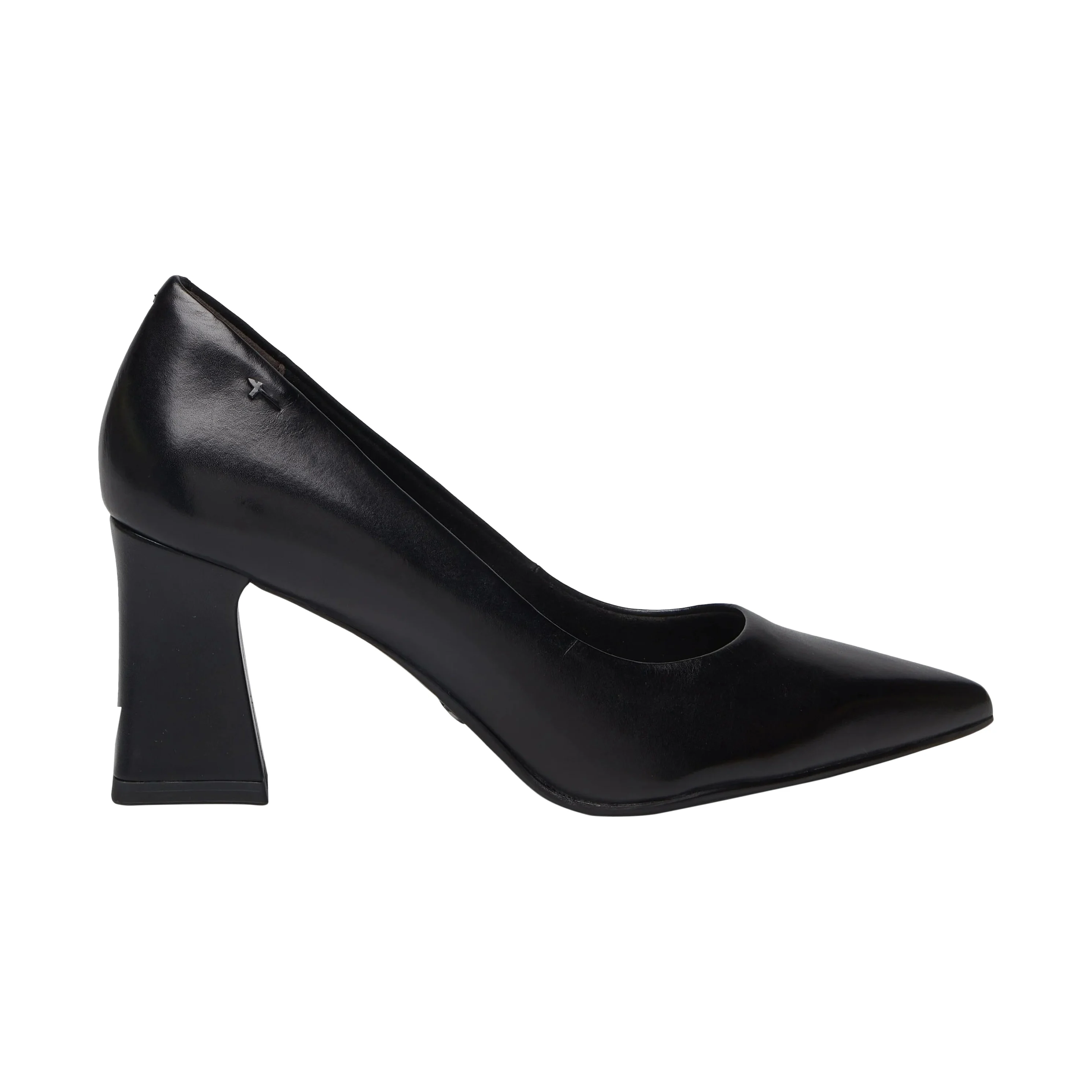 Escarpin à talon cuir | Noir