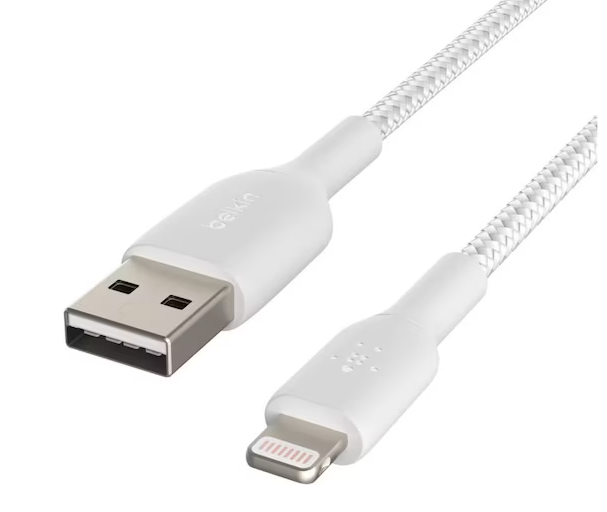 (2m) Boost Charge MFi USB auf Lightning Ladekabel Nylon Datenkabel (CAA002bt2MWH) - Weiss
