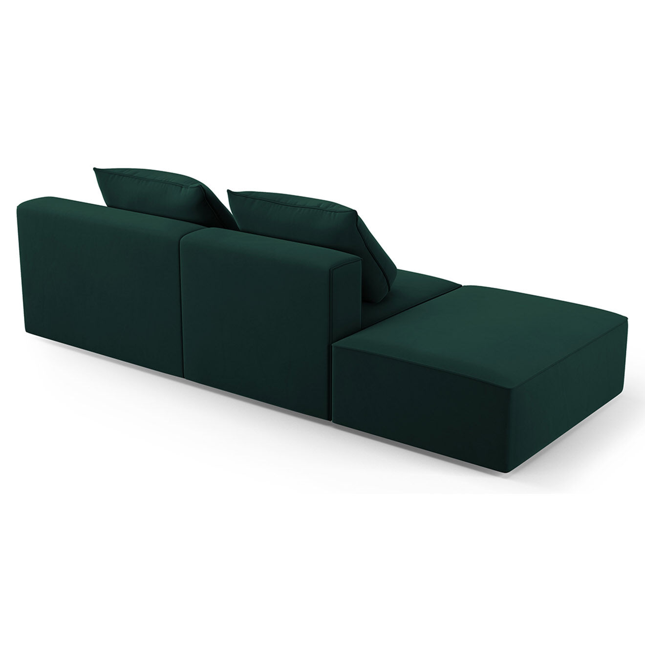 Mazzini Sofas Canapé Gauche en Velours Ivy 4 Places vert foncé - 265x105x89 cm