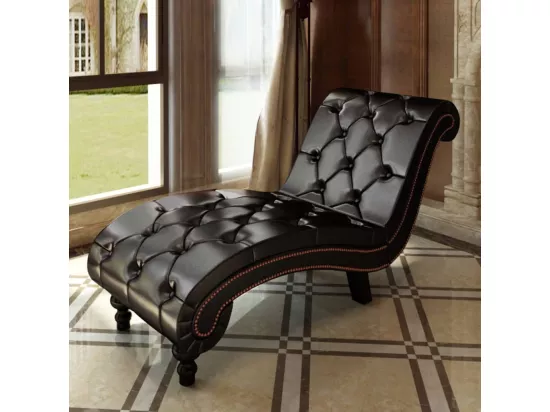 Prolenta Premium - Chaise longue Marron Similicuir