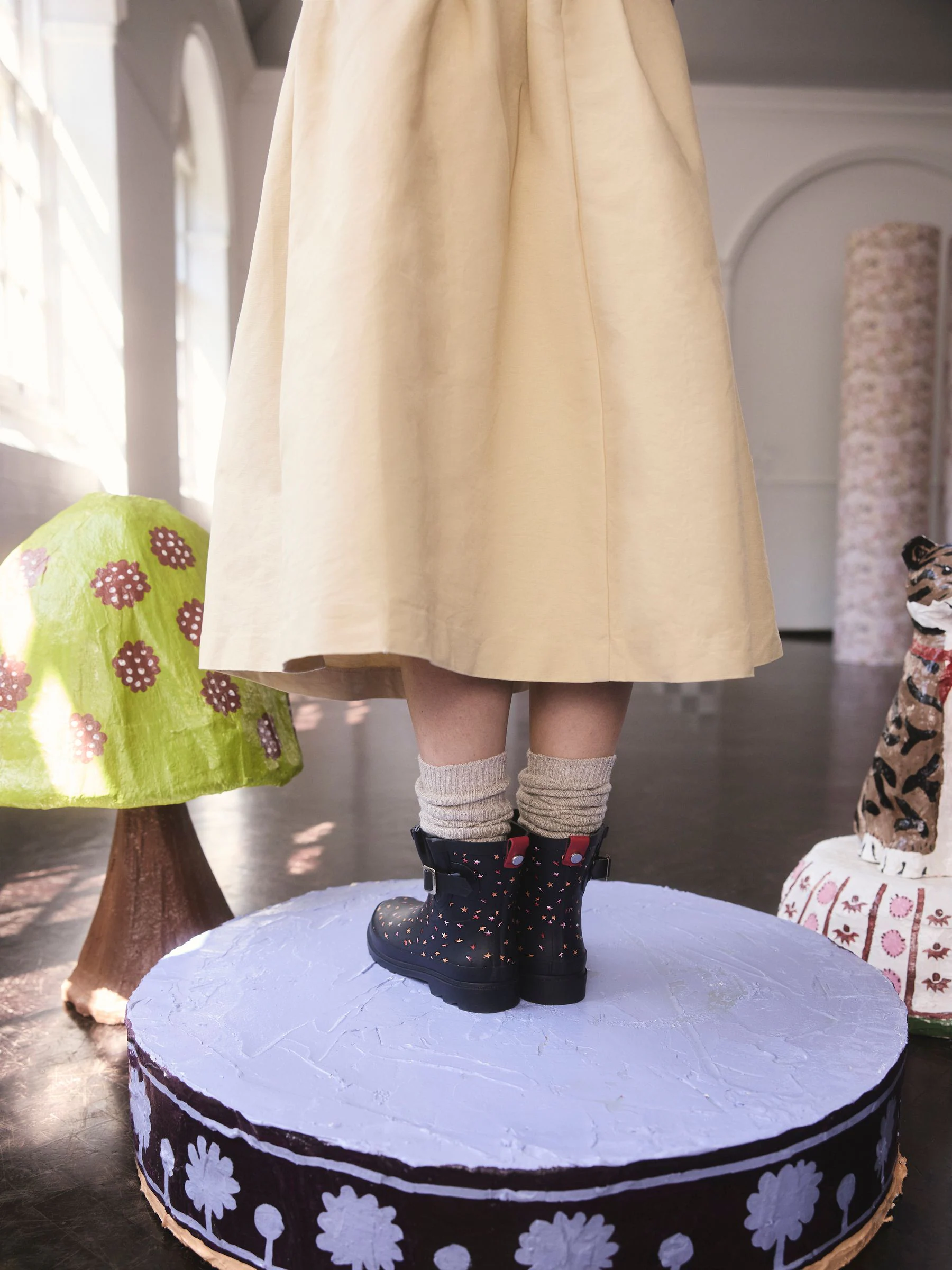Zwart opvouwbare sterretjesprint - Cath Kidston Wellington laarzen