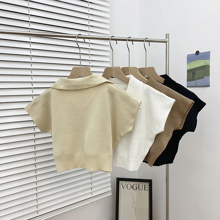 Sistyr - Cropped trui met kraag en vest