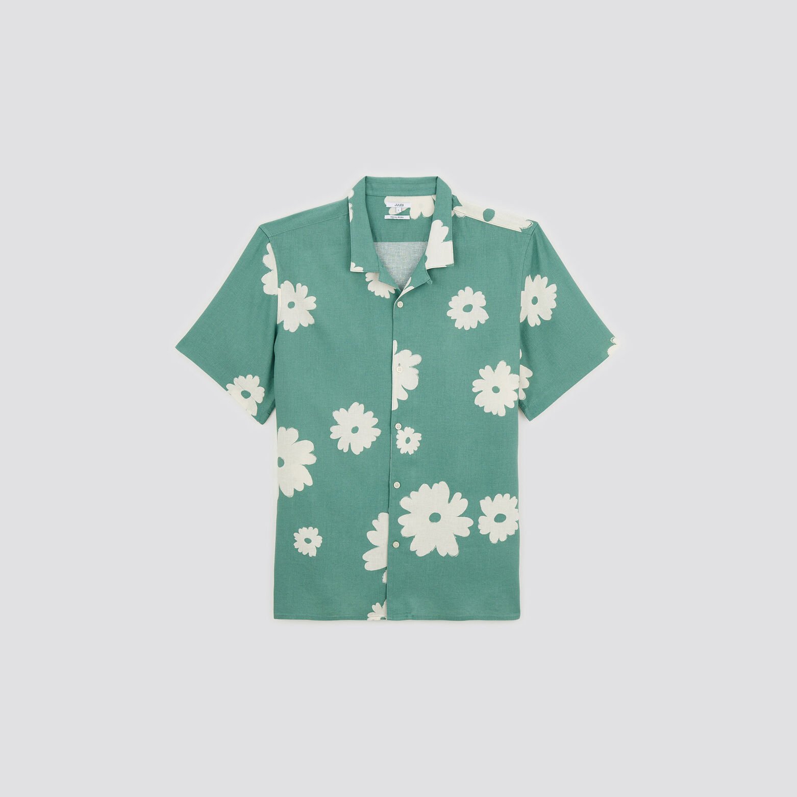 Chemise hawaienne imprimée viscose lin Vert clair