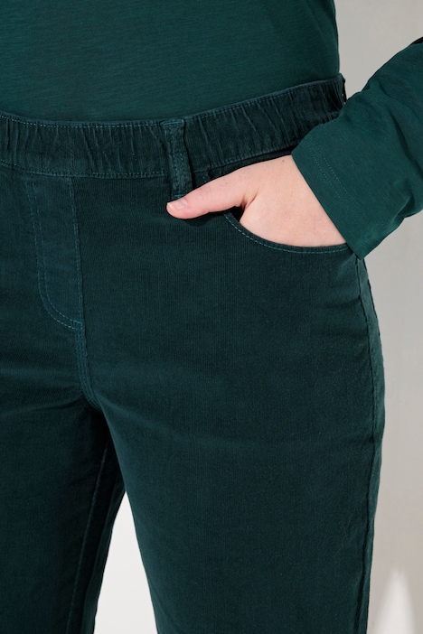 Cordhose Mary, weites Bein, Elastikbund, Biobaumolle