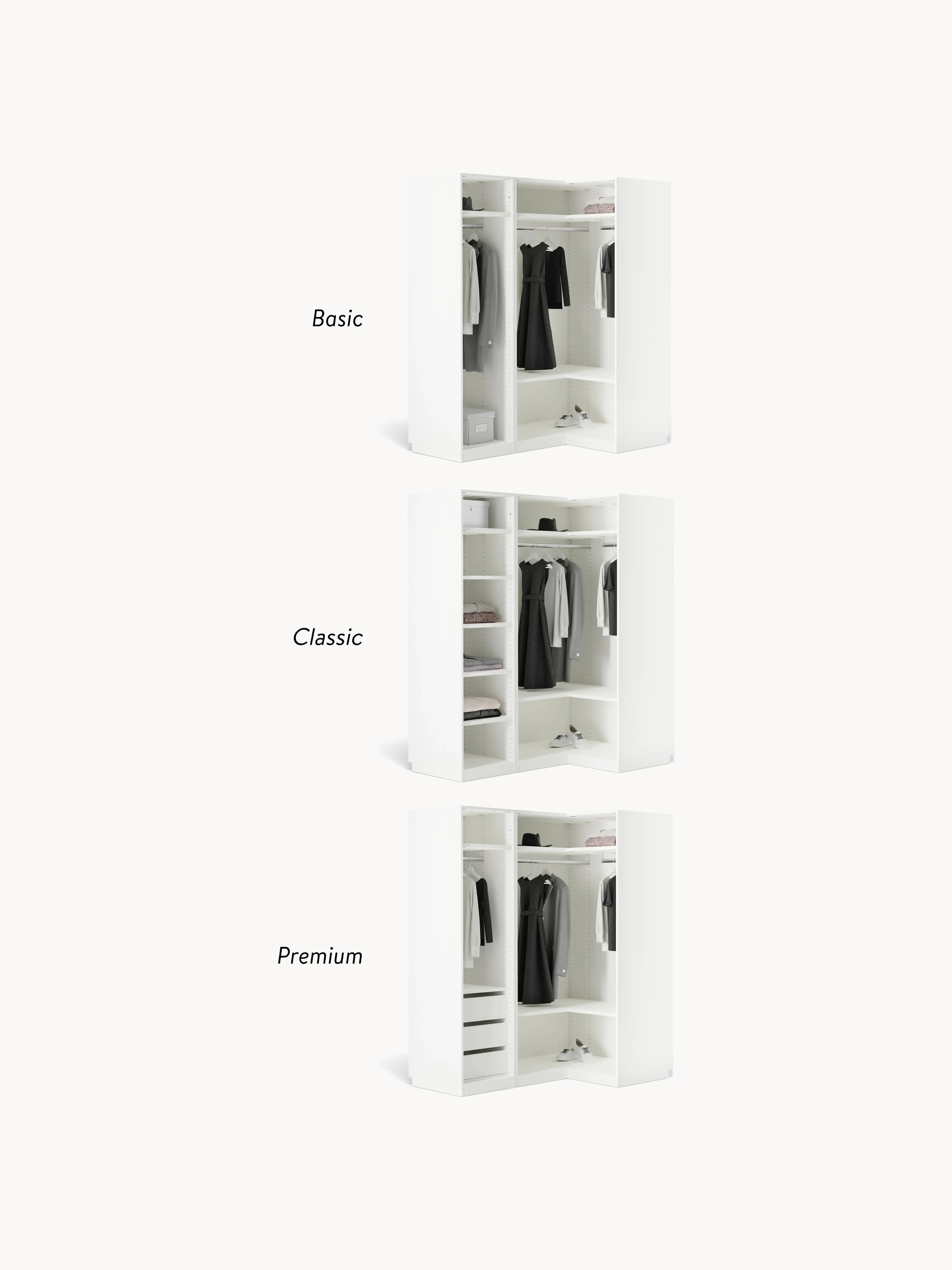 Modulaire hoekkast Simone, 115 cm breed
