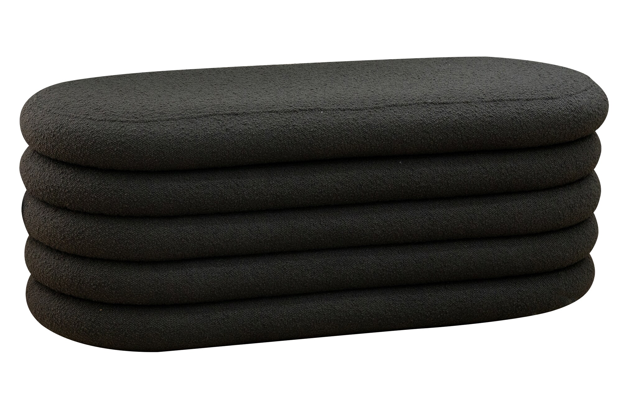 Bouclé Polsterhocker/Bettbank Anthrazit Sitzhocker Hocker Fußhocker Stoffhocker