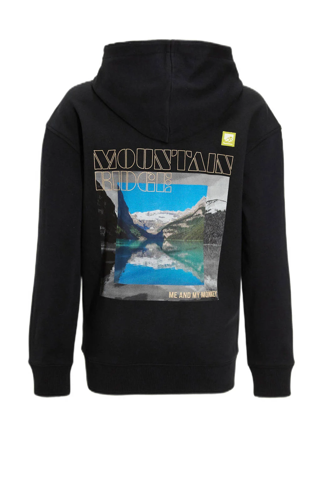 Me & My Monkey hoodie met printopdruk zwart