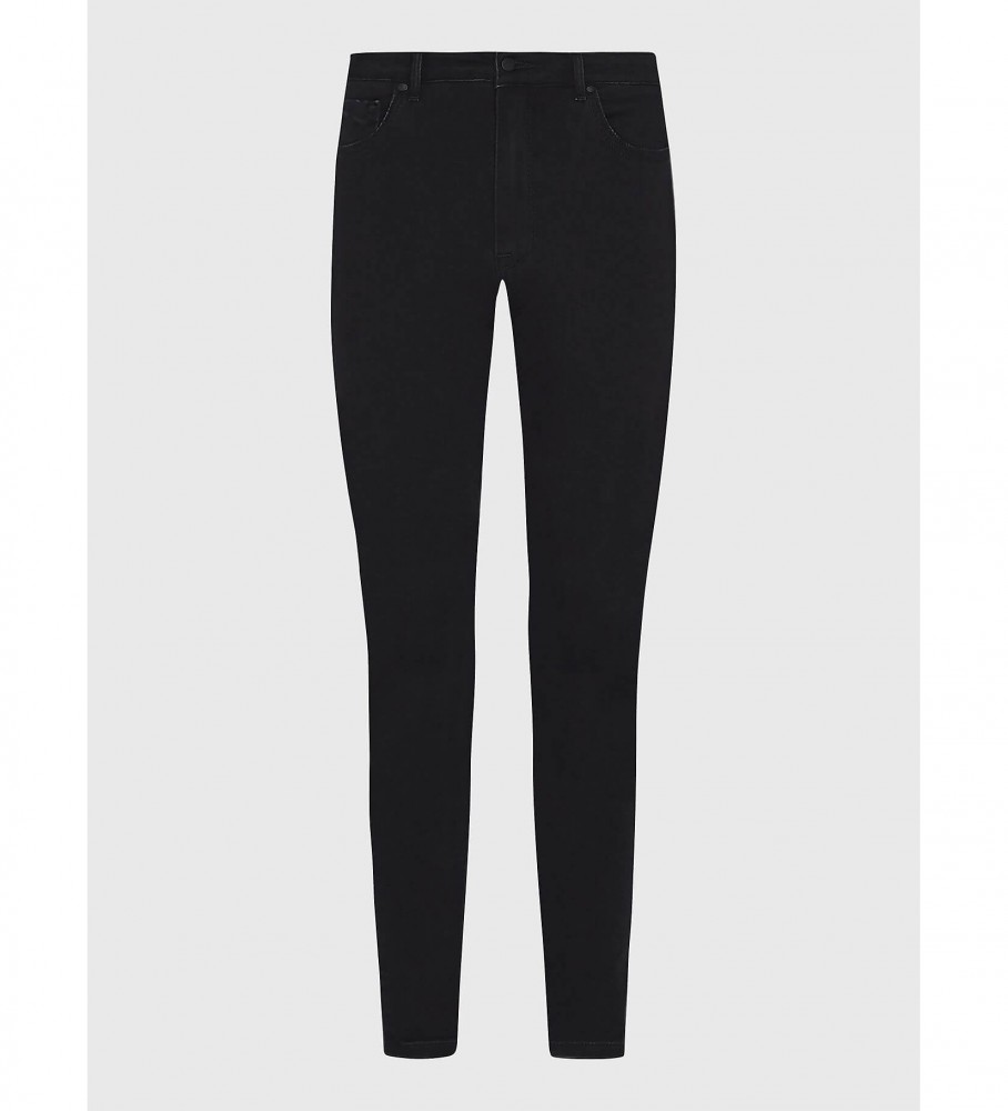 Calça jeans Tommy Hilfiger Flex Harlem de cintura alta preta