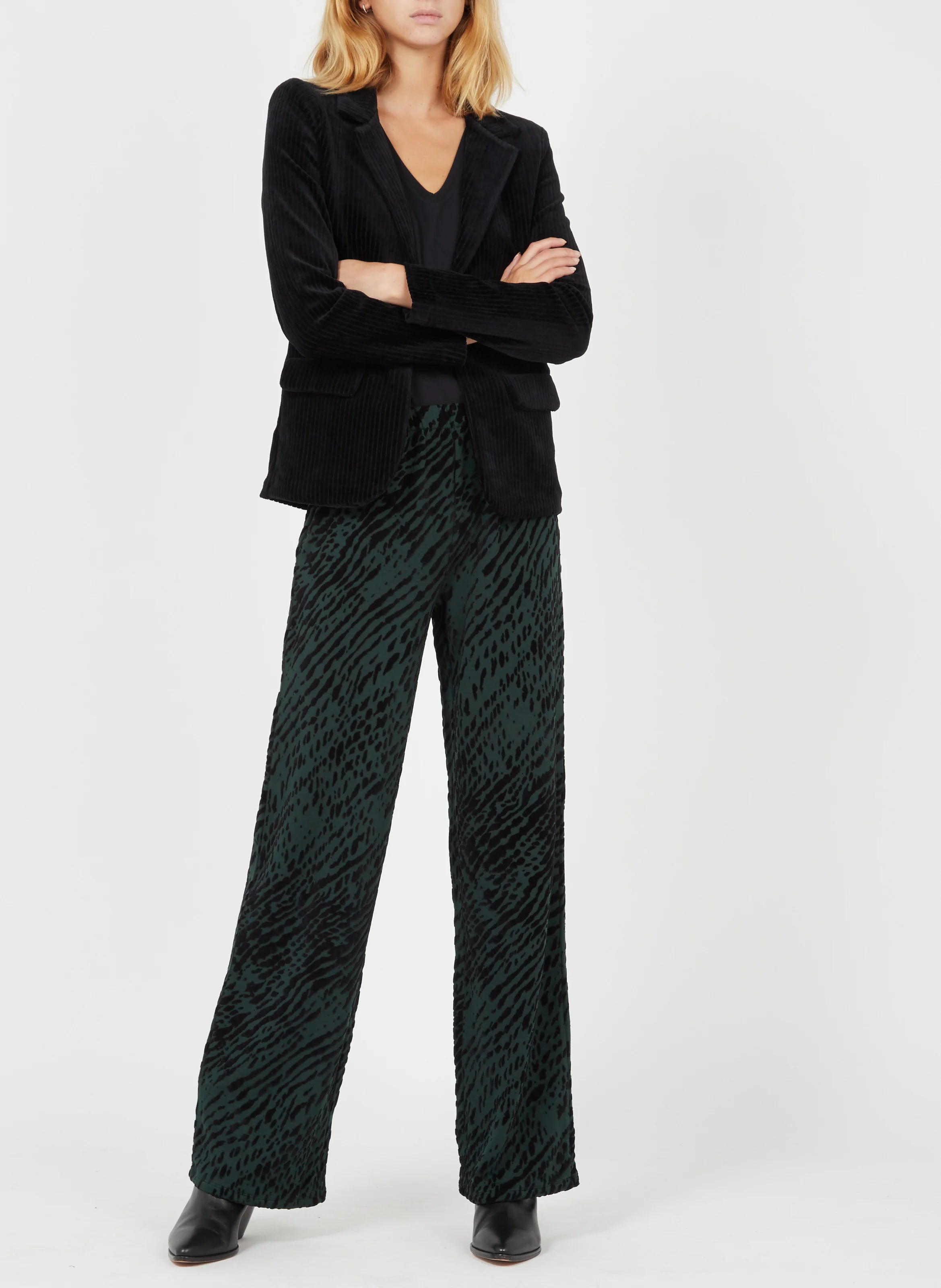 Tee-shirt col V en coton | Noir
