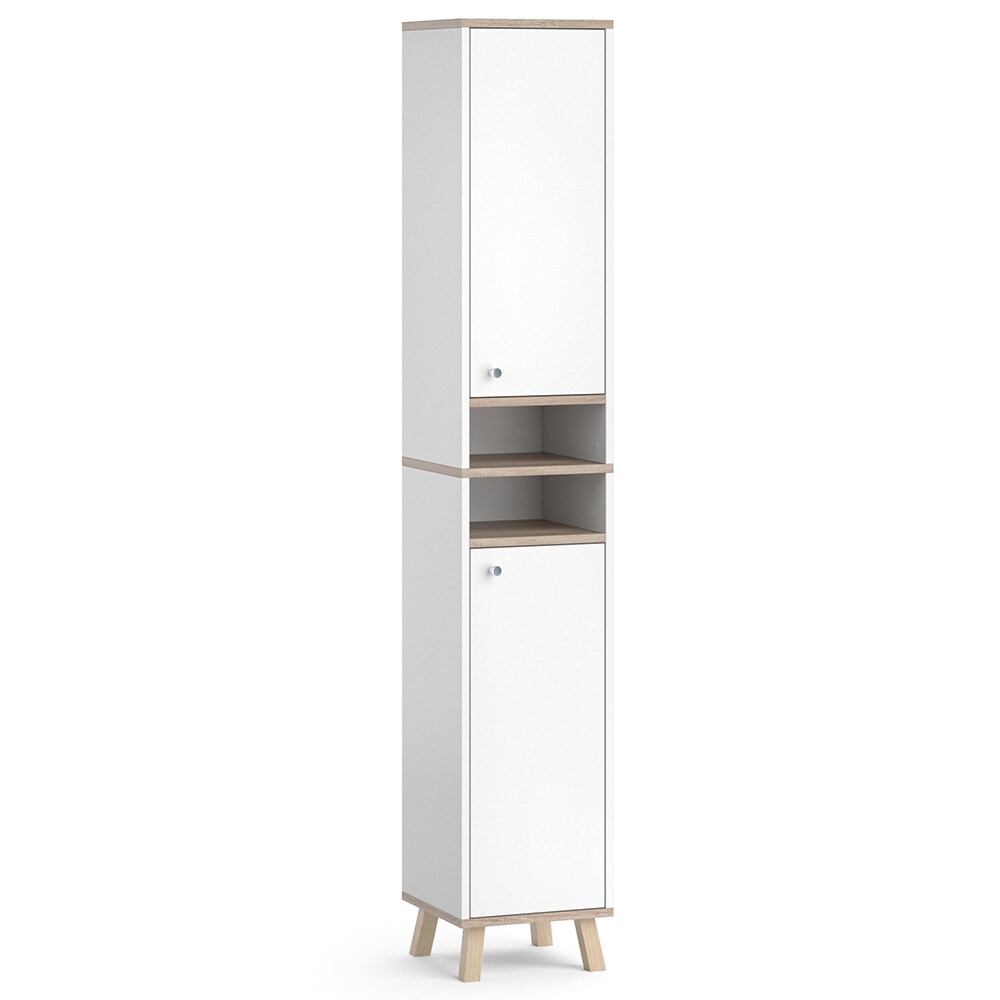 Vicco Hochschrank Badschrank Regalschrank Senyo Sonoma/Weiß Badezimmer Badmöbel