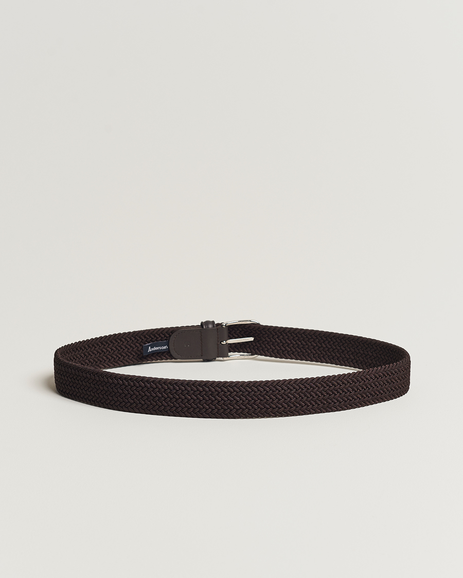 Anderson's Stretch Woven 3,5 cm Belt Brown