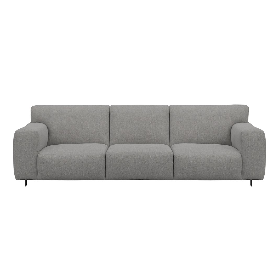 Vesta 4-seter I Tekstil Marsel Light grey, standardsøm, sort metallben 10 cm, Comfort CM