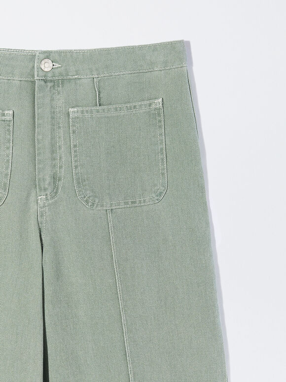Calça jeans reta - Verde