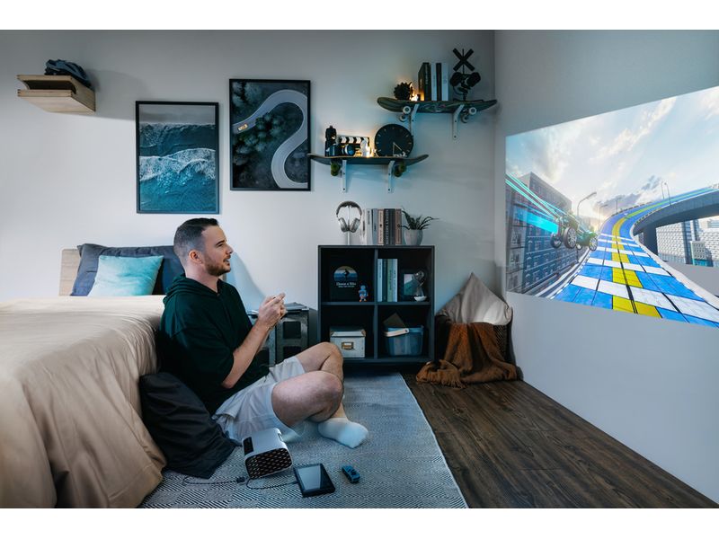 ViewSonic Projektor M10E Tragbarer RGB-Laser-Smart-Projektor mit Harman Kardon-Lautsprecher