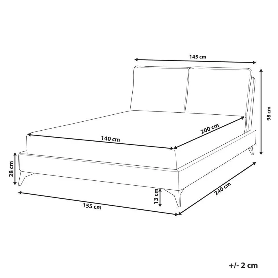 MELLE - Tweepersoonsbed - Gebroken wit - 140 x 200 cm - Bouclé