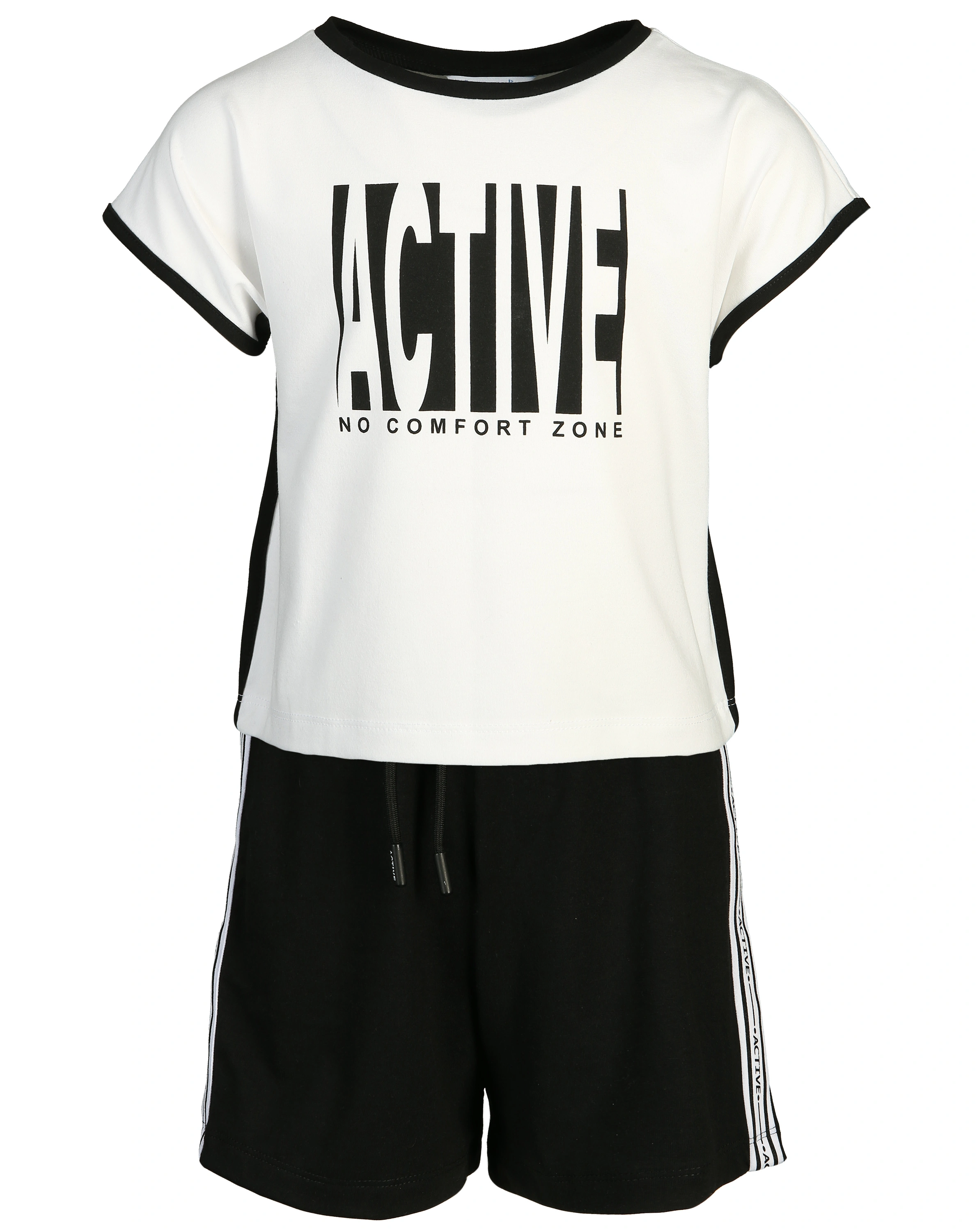 T-Shirt ACTIVE mit Shorts in schwarz