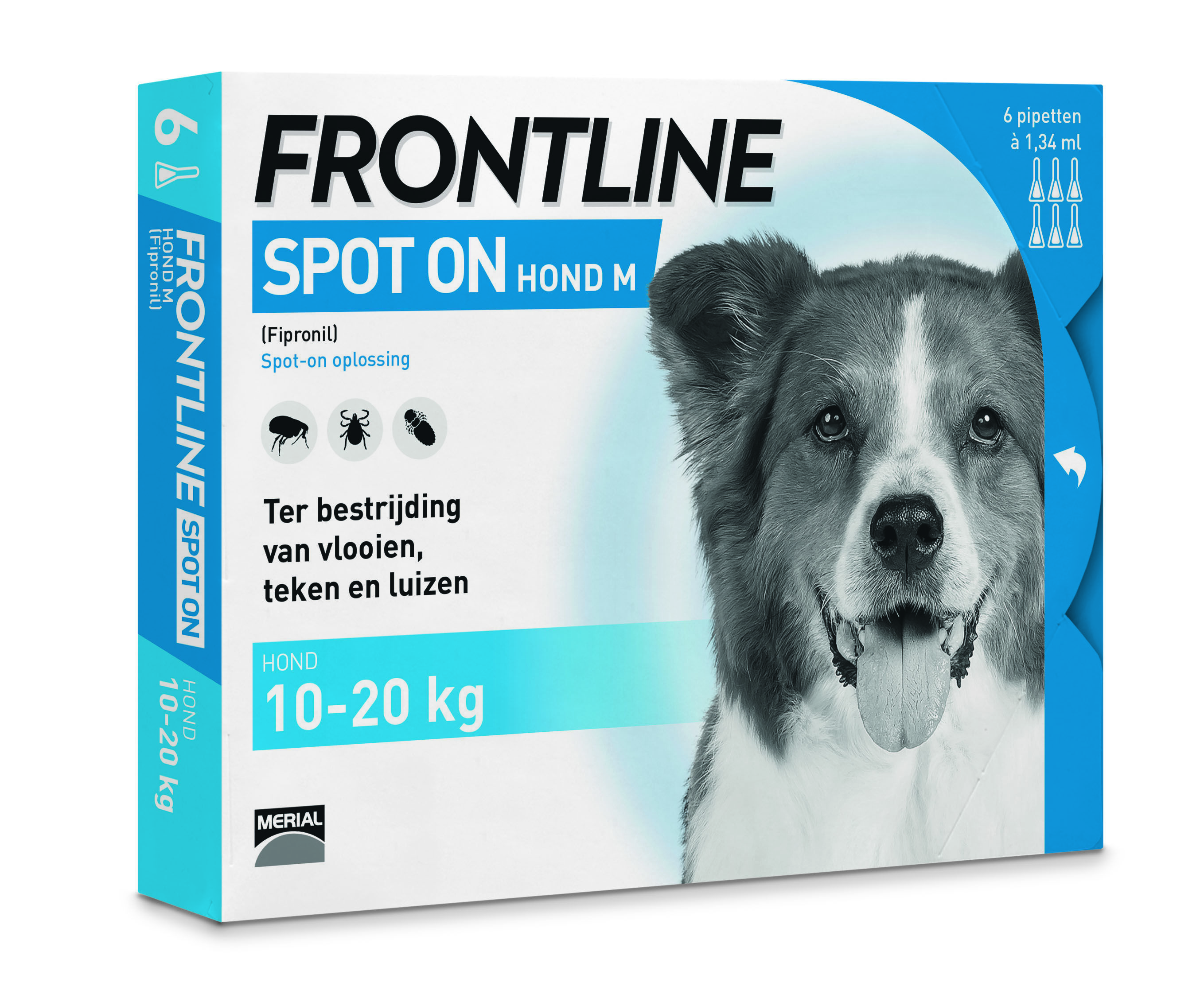 Frontline Spot On - Pipet - Anti vlooien en teken Hond - 6 pipetten - 6 Stuks - M