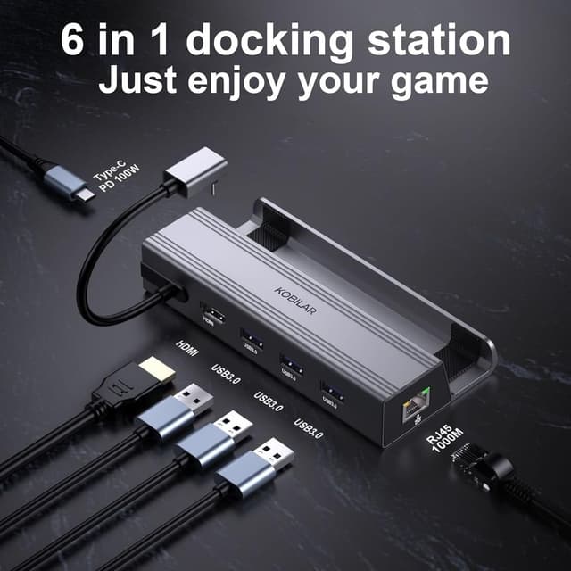NÖRDIC Steam Deck dockingstation 1 til 6