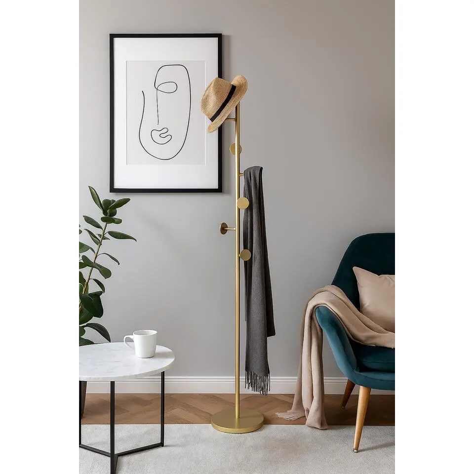 LOFT42 Bern staande kapstok - Goud - Metaal - 170x27