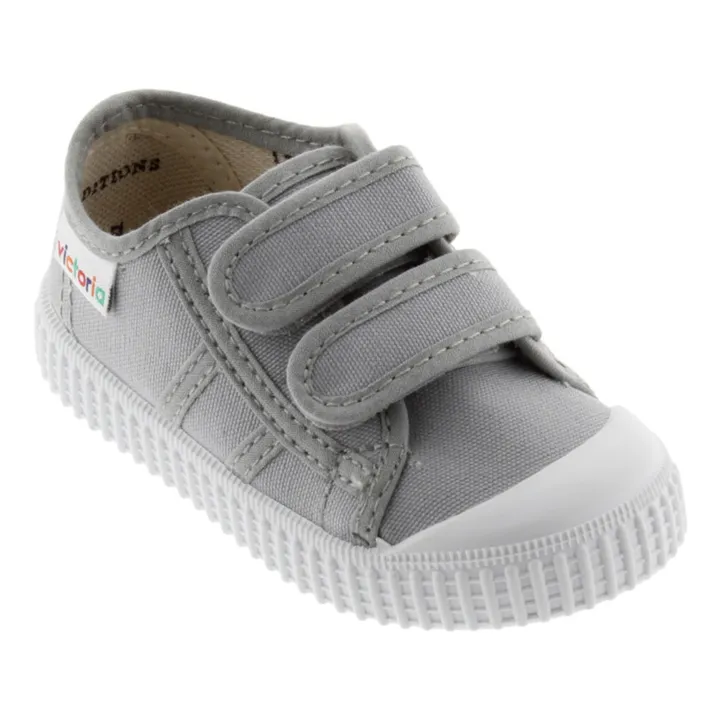 Victoria Baskets Scratchs Tiras Lona | Gris