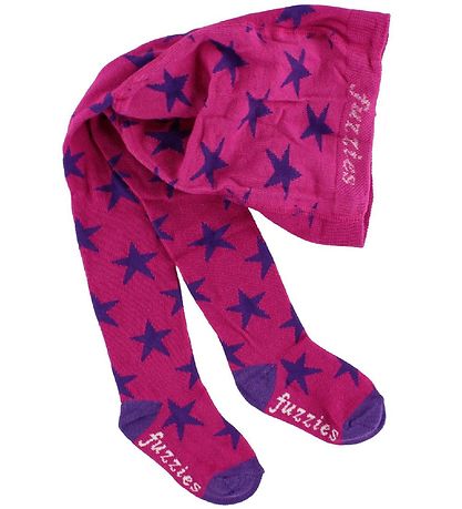 Fuzzies Strumpfhosen - Pink m. Lila Sternen