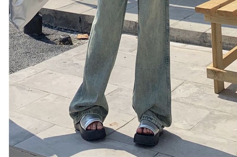 Notica - Low Rise Washed Wide Leg Jeans