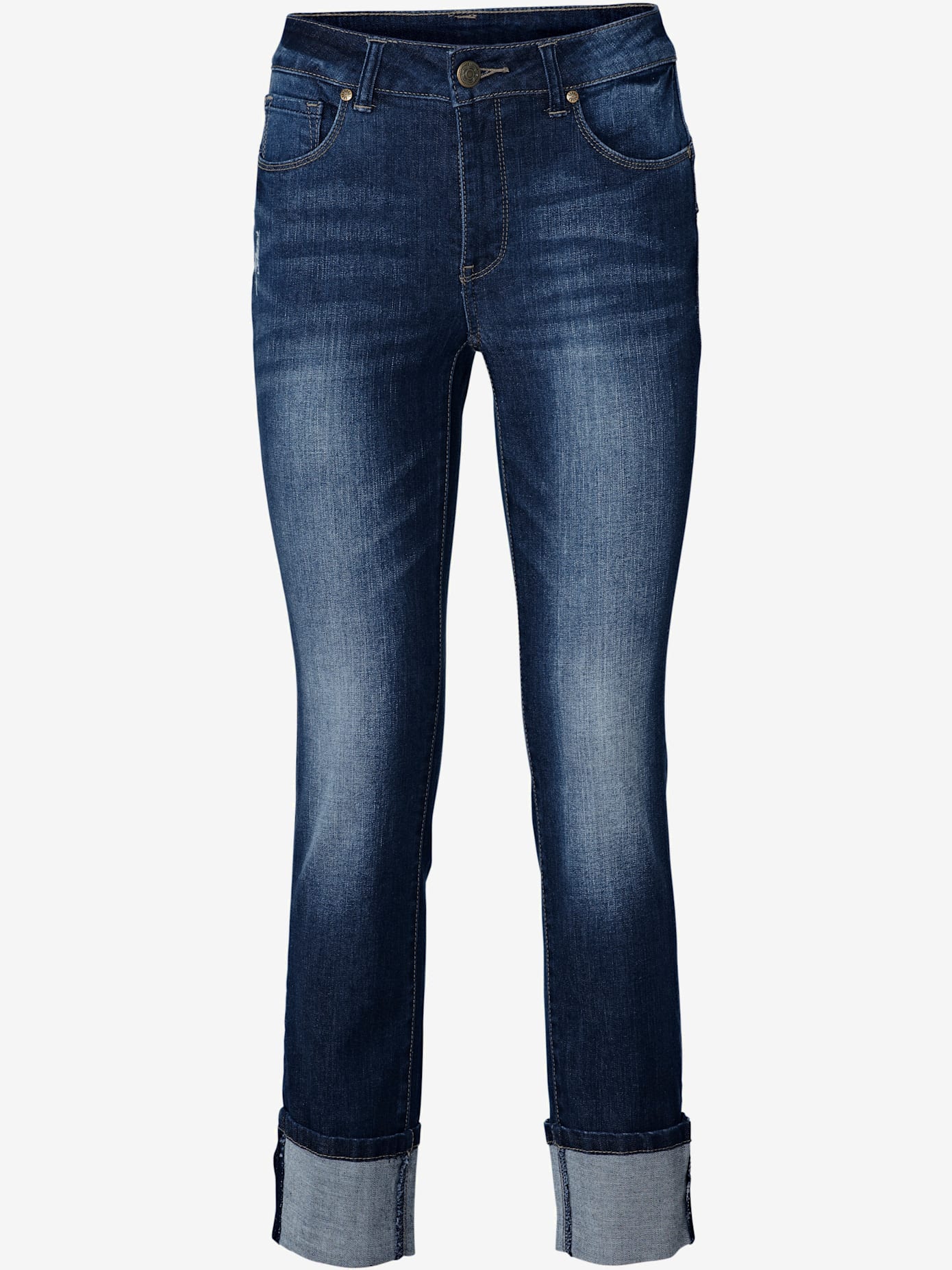 Jeans effet ventre plat longueur 7/8