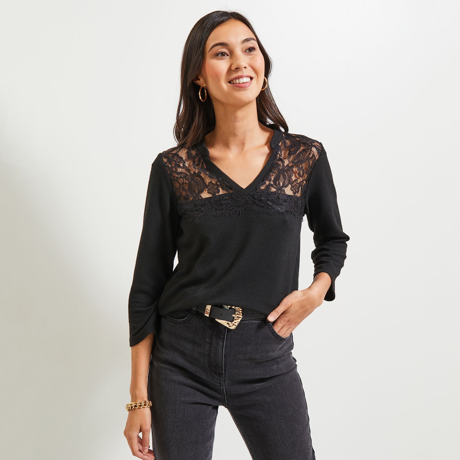 Tshirt col tunisien femme
