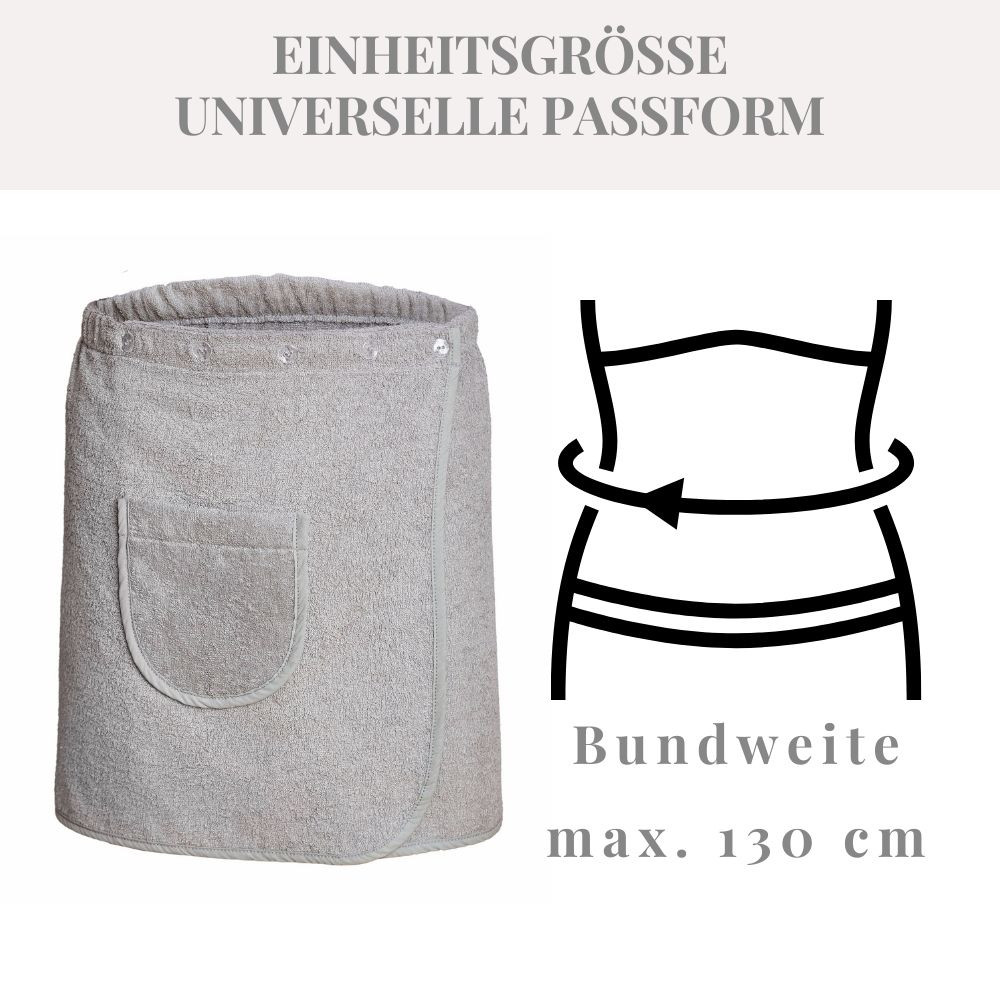 Carenesse Sauna-Kilt Herren 50x140 cm  grau