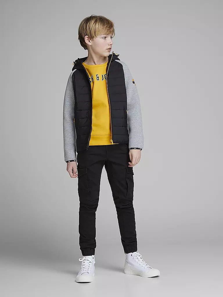 JACK & JONES Jungen Cargohose Slim Fi  JPSTPAUL  schwarz