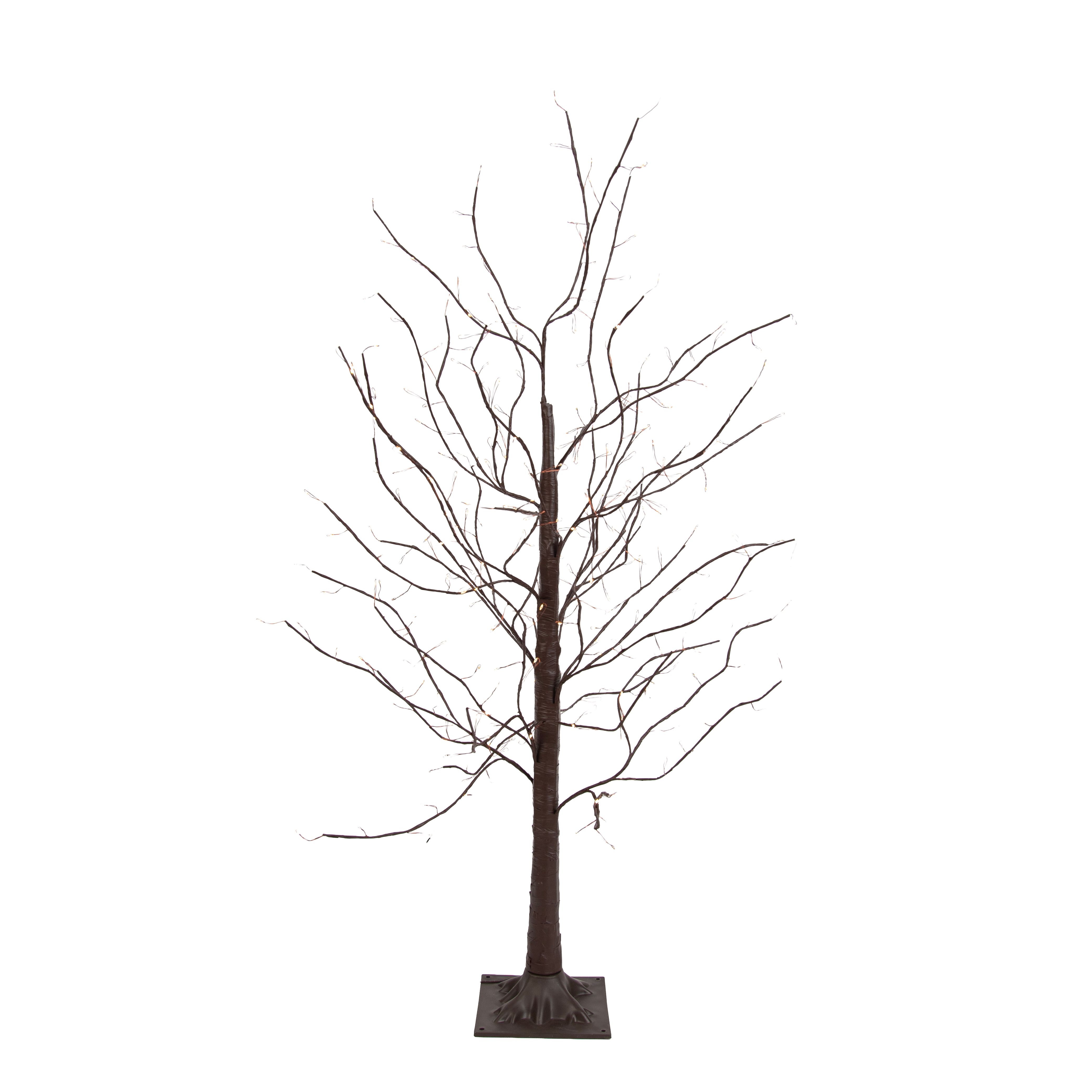 Kerst vloerlamp bruin boom 120cm incl. LED met timer IP44 - Ki