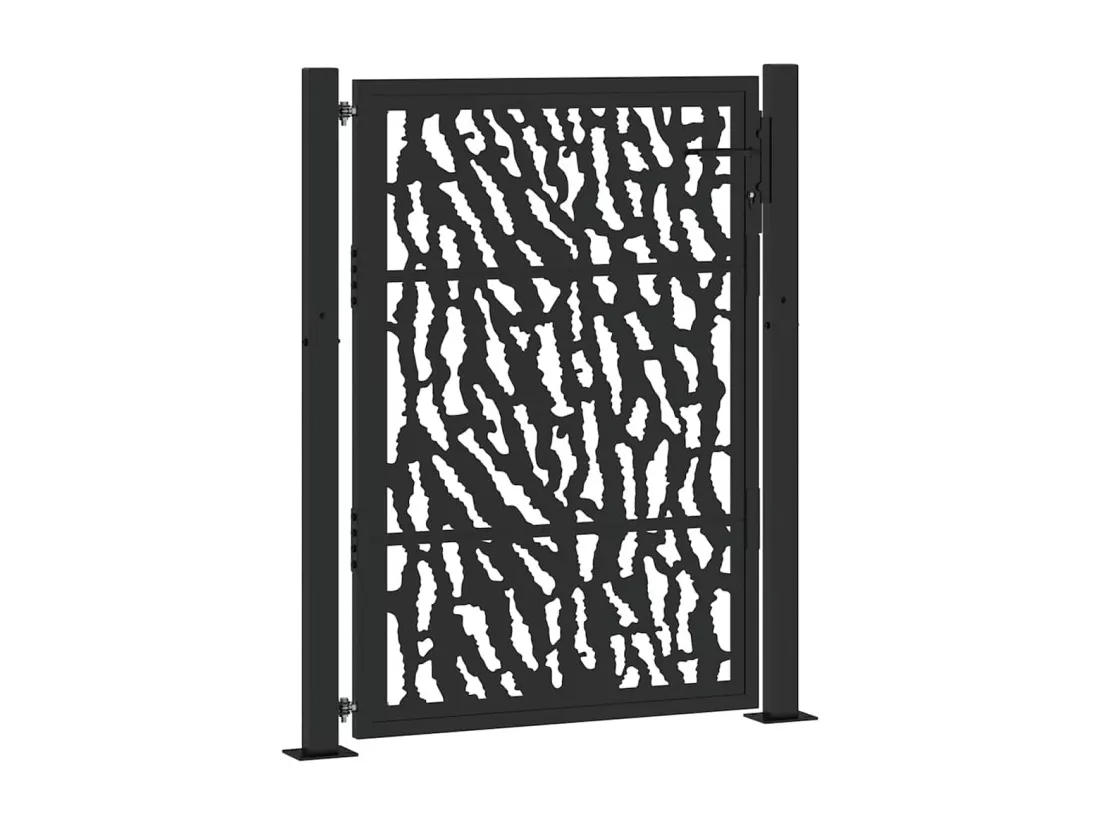 Portail de jardin noir 105x130 cm acier conception de tracés