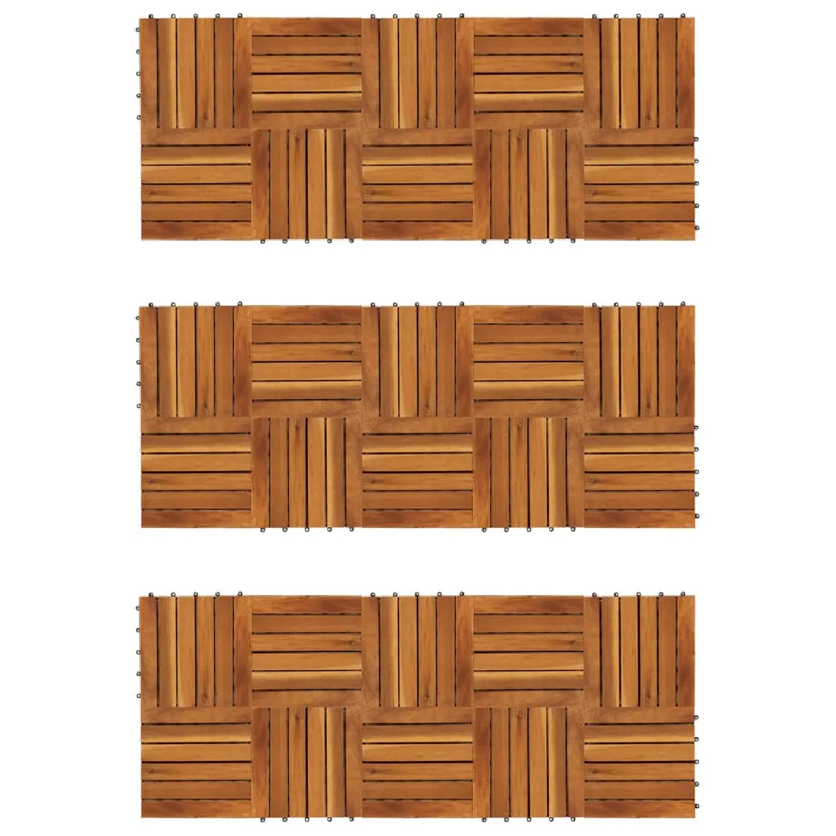 vidaXL - Tuiles de terrasse 30x30 cm - Acacia