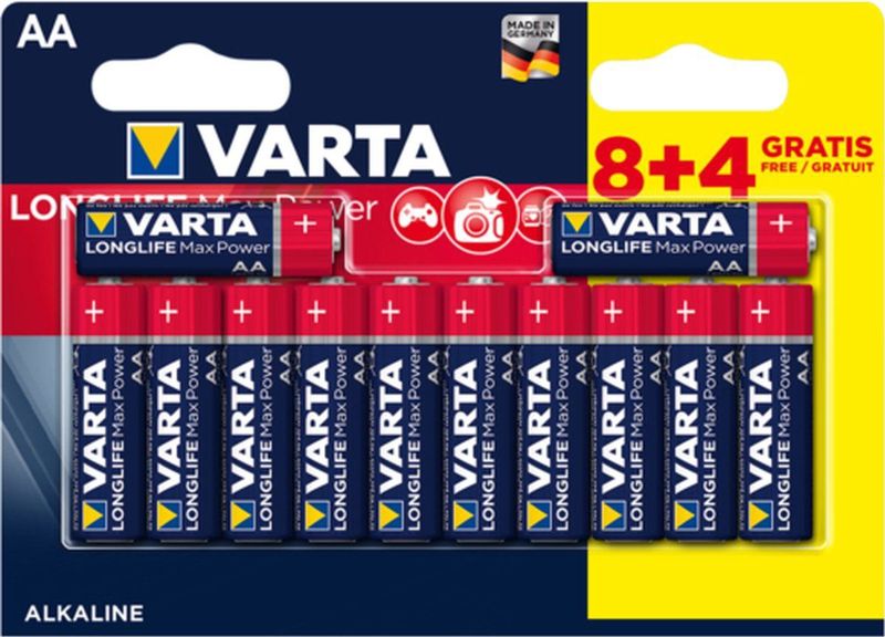 Varta Longlife Max Power AA Batterijen - 12 Stuks