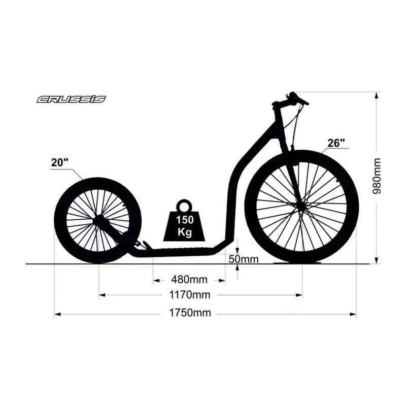 Trottinette Footbike CRUSSIS Urban 4.4 neon green 26/20