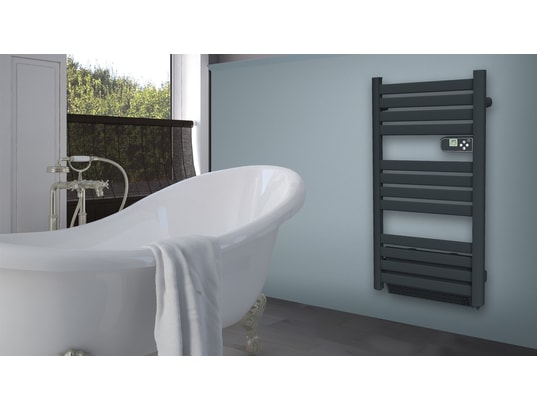 CARRERA - Sèche-serviette sec lames plates anthracite - 500w + 1000w