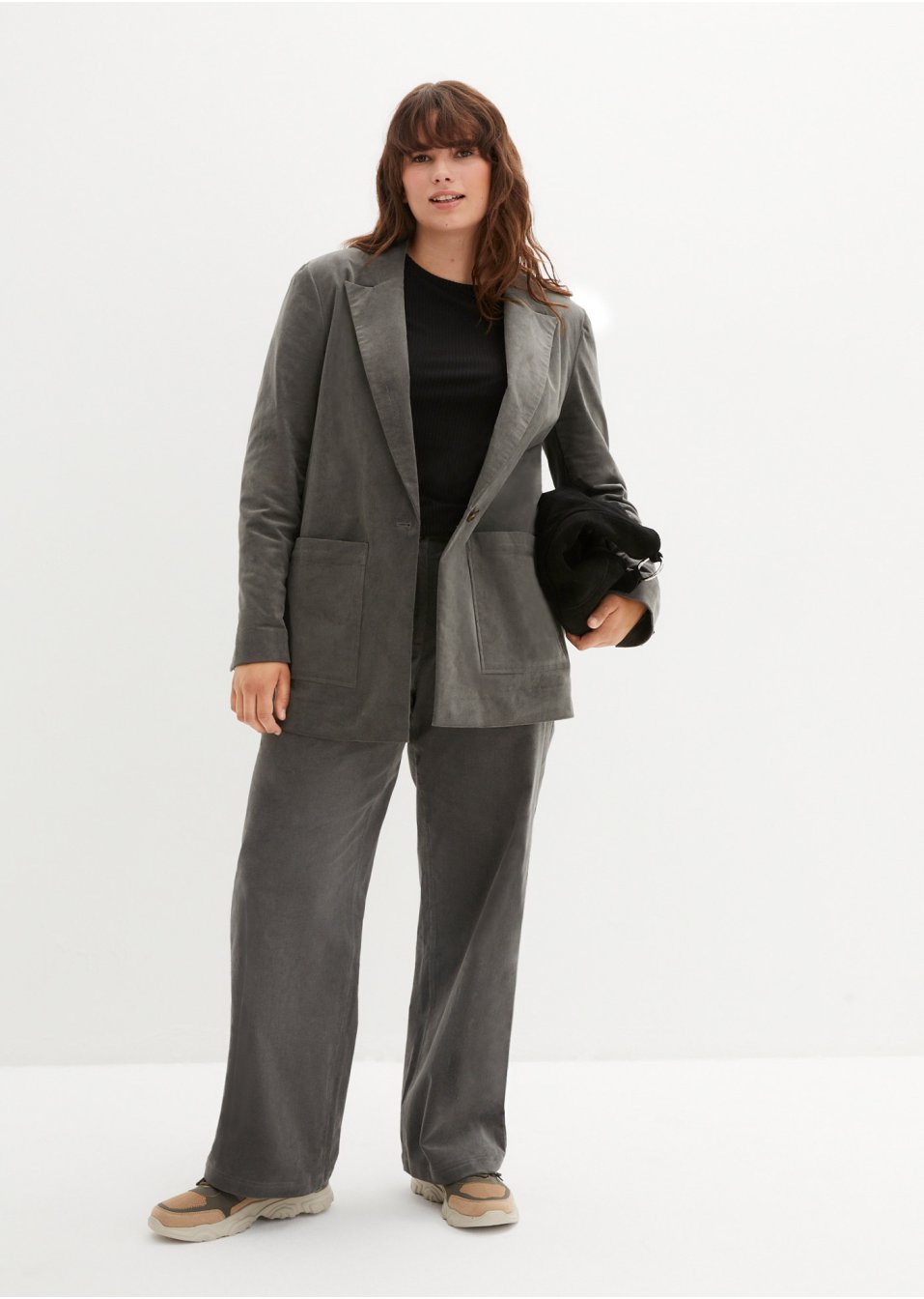Blazer en velours côtelé avec poches plaquées