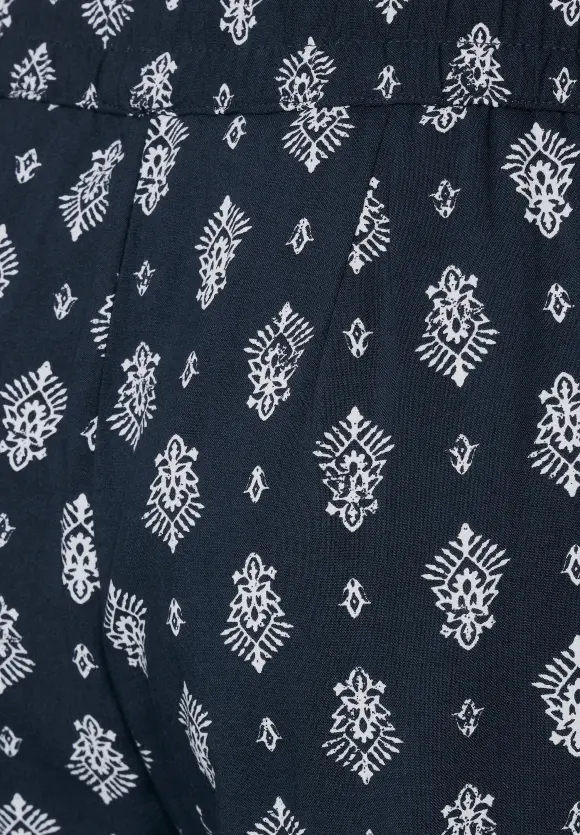 Casual Fit Hose mit Print - deep blue
