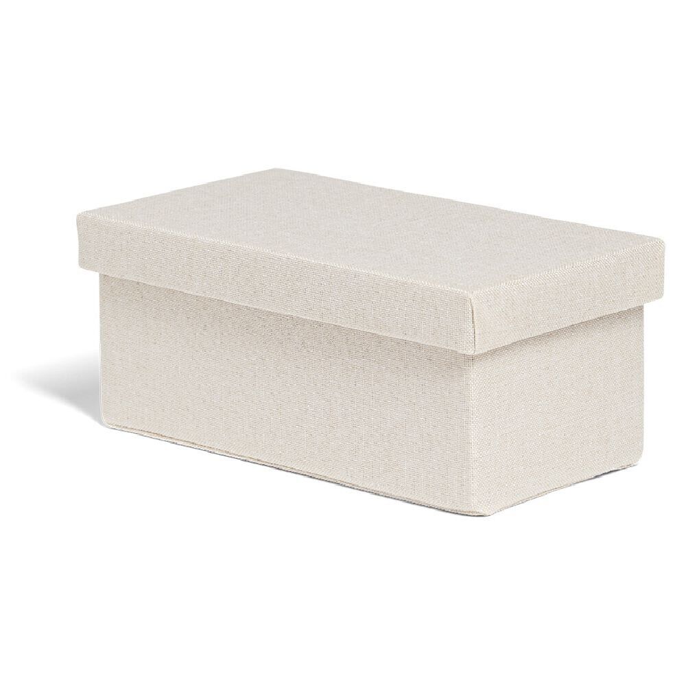 Boîte de rangement coton gris ou beige 24,5xH10x13cm