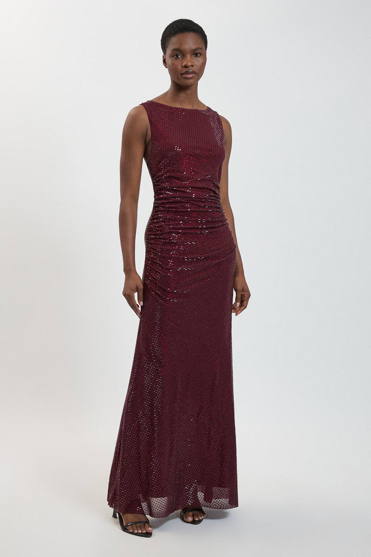 KarenMillen Robe Longue Premium À Dos Croisé Ornée De Cristaux