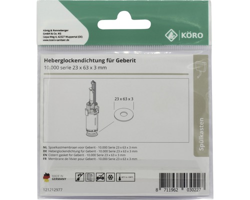 Cisternschijf 23 x 63 x 3 mm voor Geberit 10000