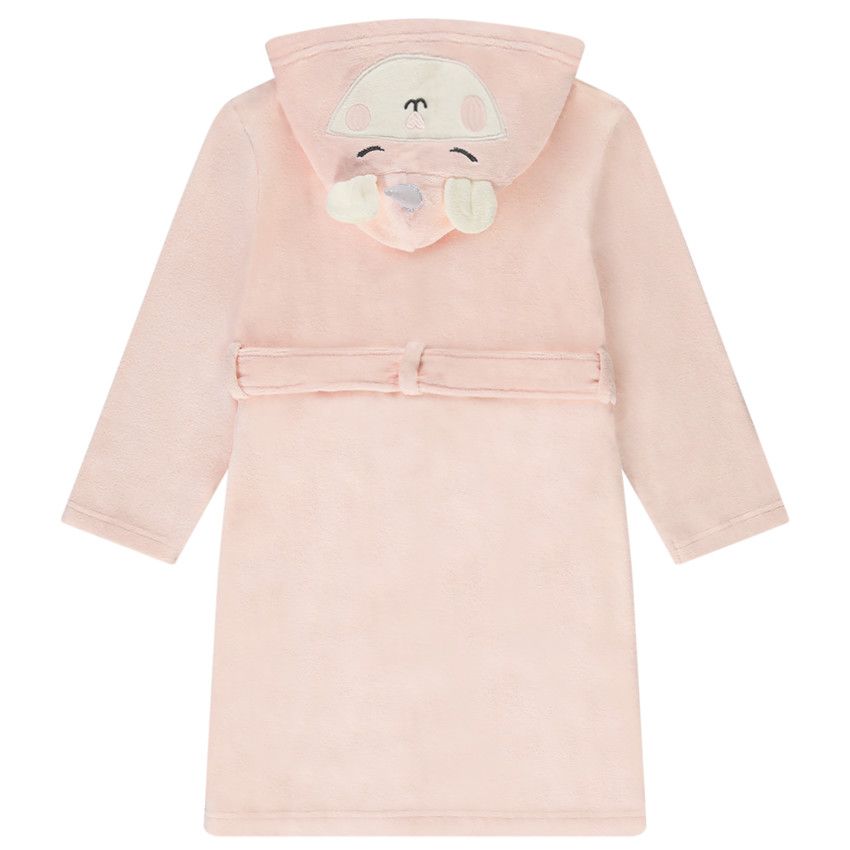 Peignoir éponge à capuche ludique licorne pour fille - Rose