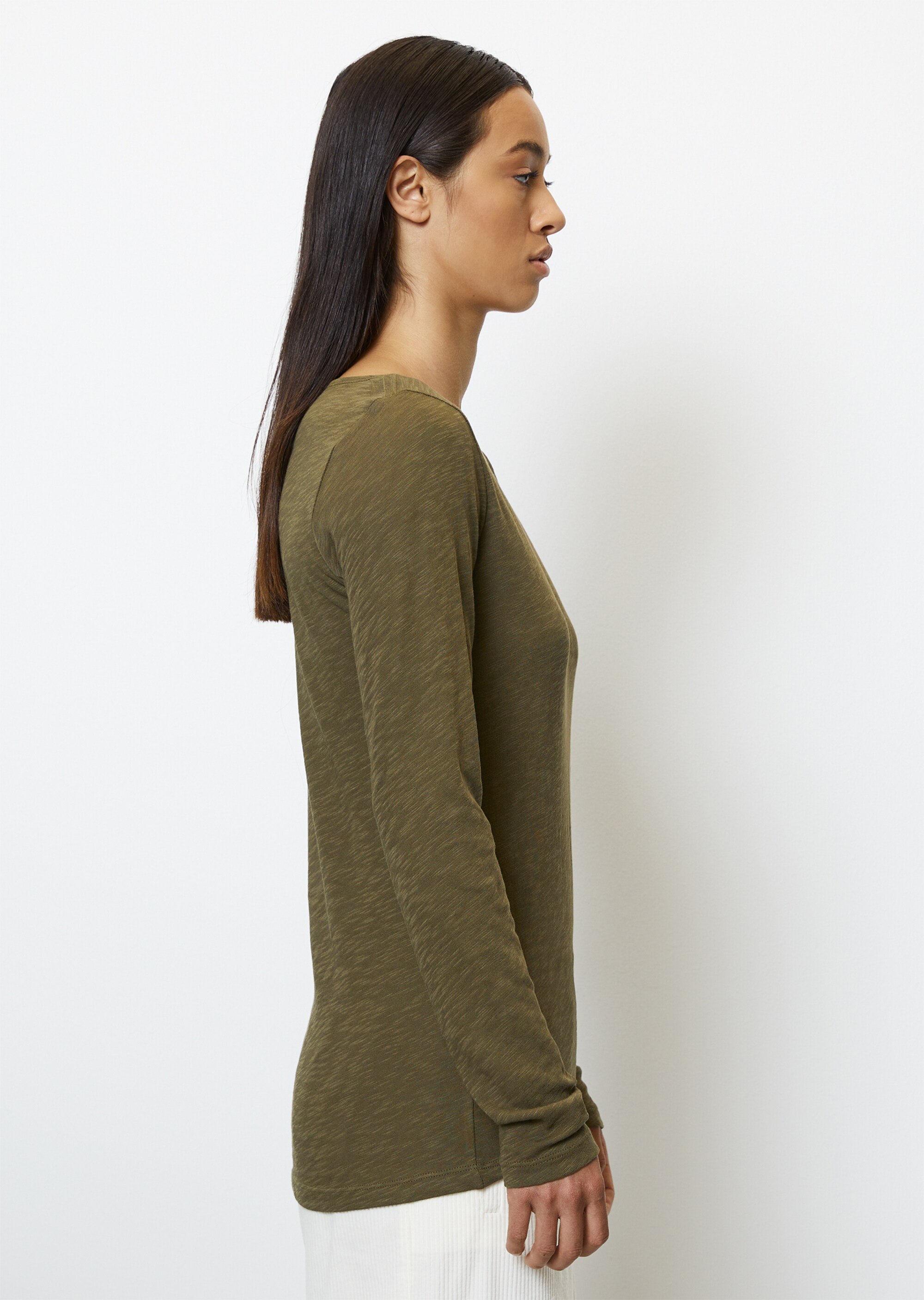 Longsleeve regularaus Slub-Jersey