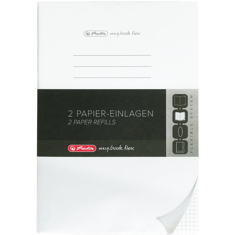 Herlitz my book flex Ersatzeinlage, A4, kariert 5 mm mit Rand, grau